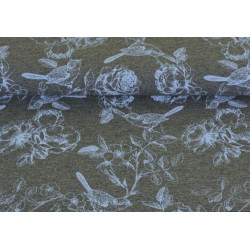 Jersey - grau meliert Vogel auf Rosenzweig